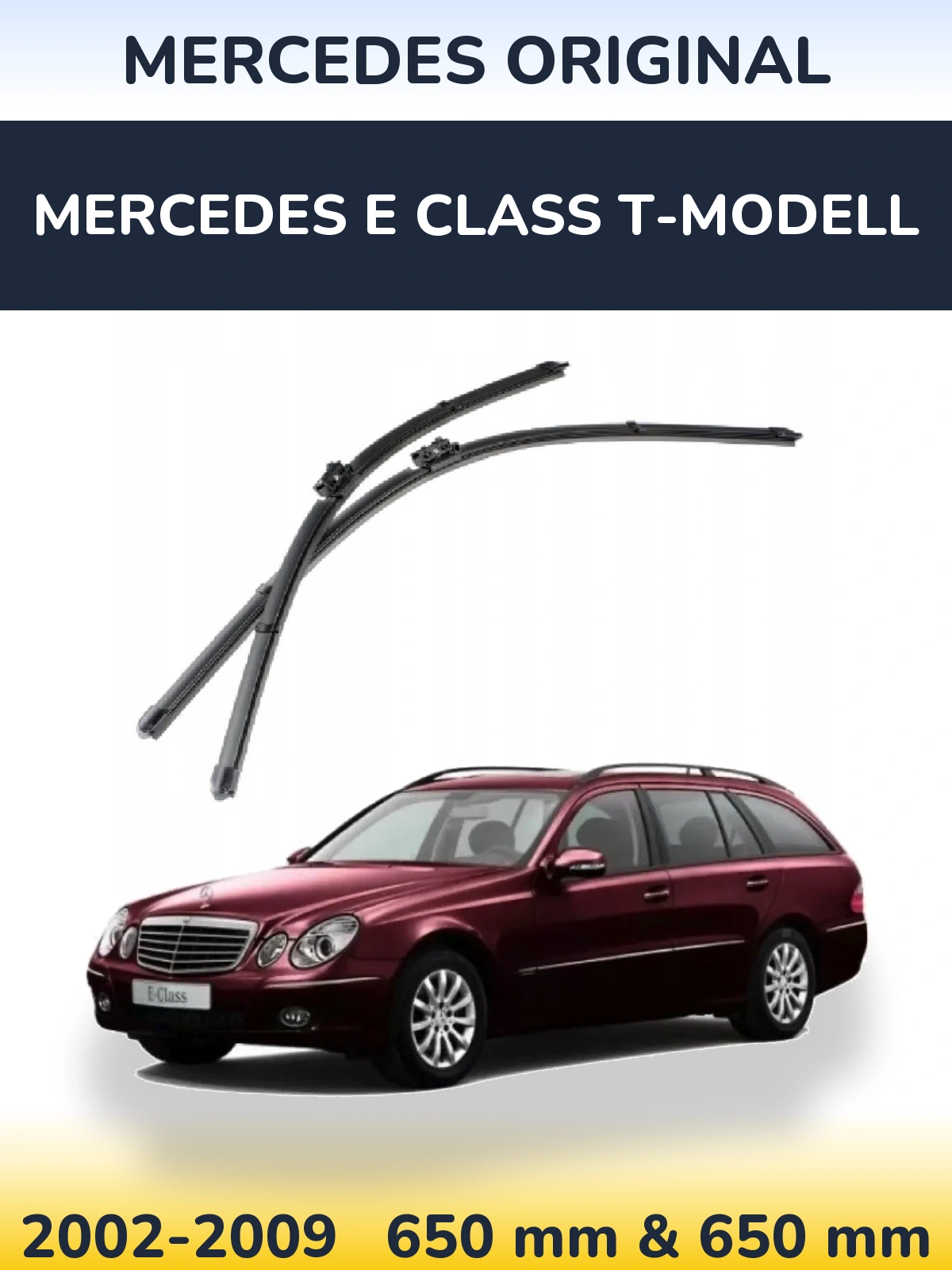 Front wiper blade set Mercedes OEM Mercedes Original 650 & 650 mm for Mercedes E Class T-Modell 2002-2009