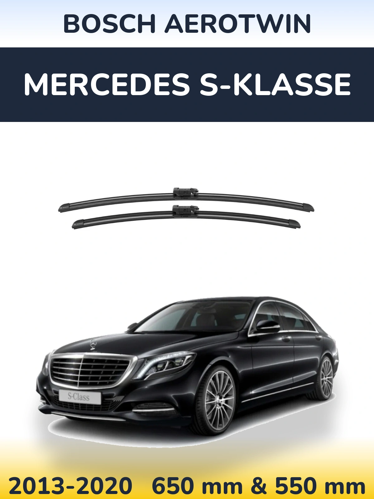 Комплект передніх щіток BOSCH AeroTwin 650 & 550 мм для Mercedes S-Klasse 2013-2020