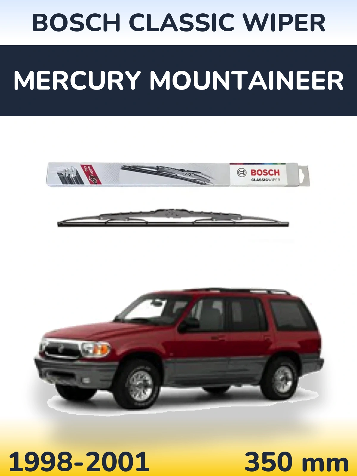 Задня щітка BOSCH Classic Wiper 340 мм для Mercury Mountaineer 1998-2001