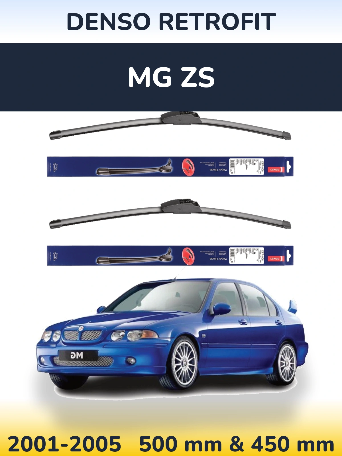 Комплект передних дворников Denso Retrofit 500 & 450 мм для MG ZS 2001-2005