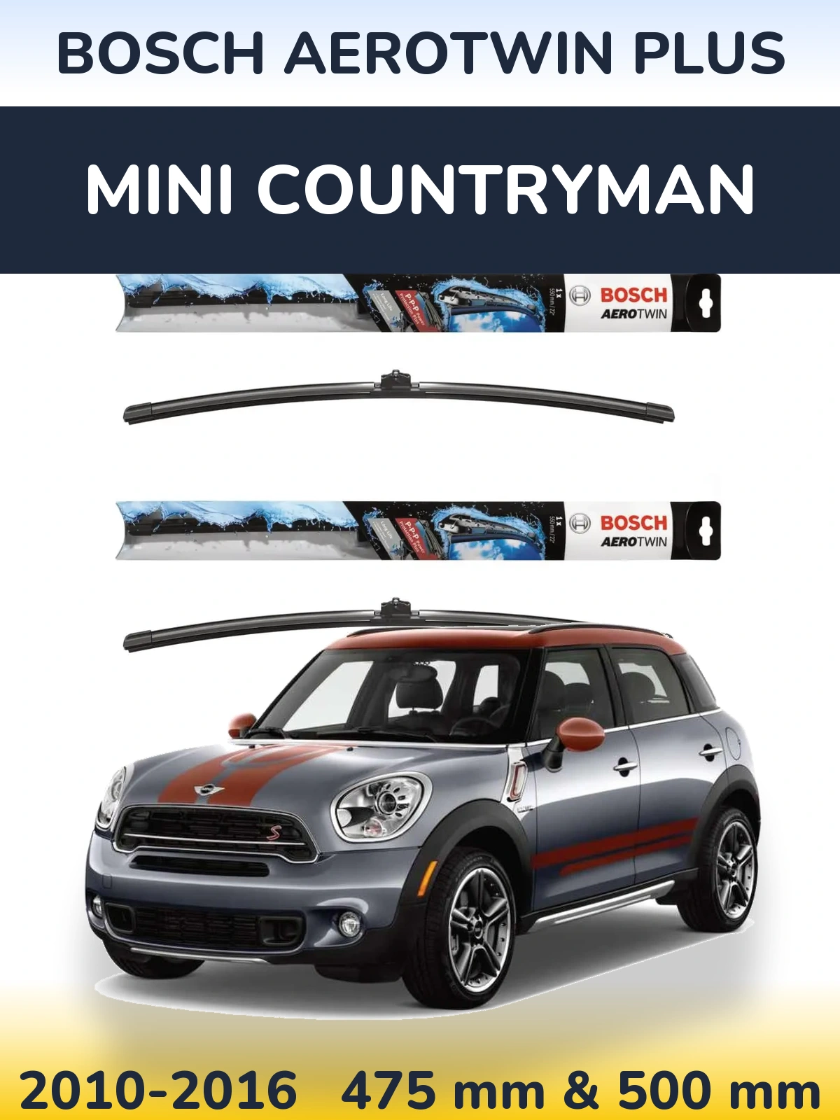 Комплект передніх щіток BOSCH AeroTwin Plus 475 & 500 мм для MINI Countryman 2010-2016