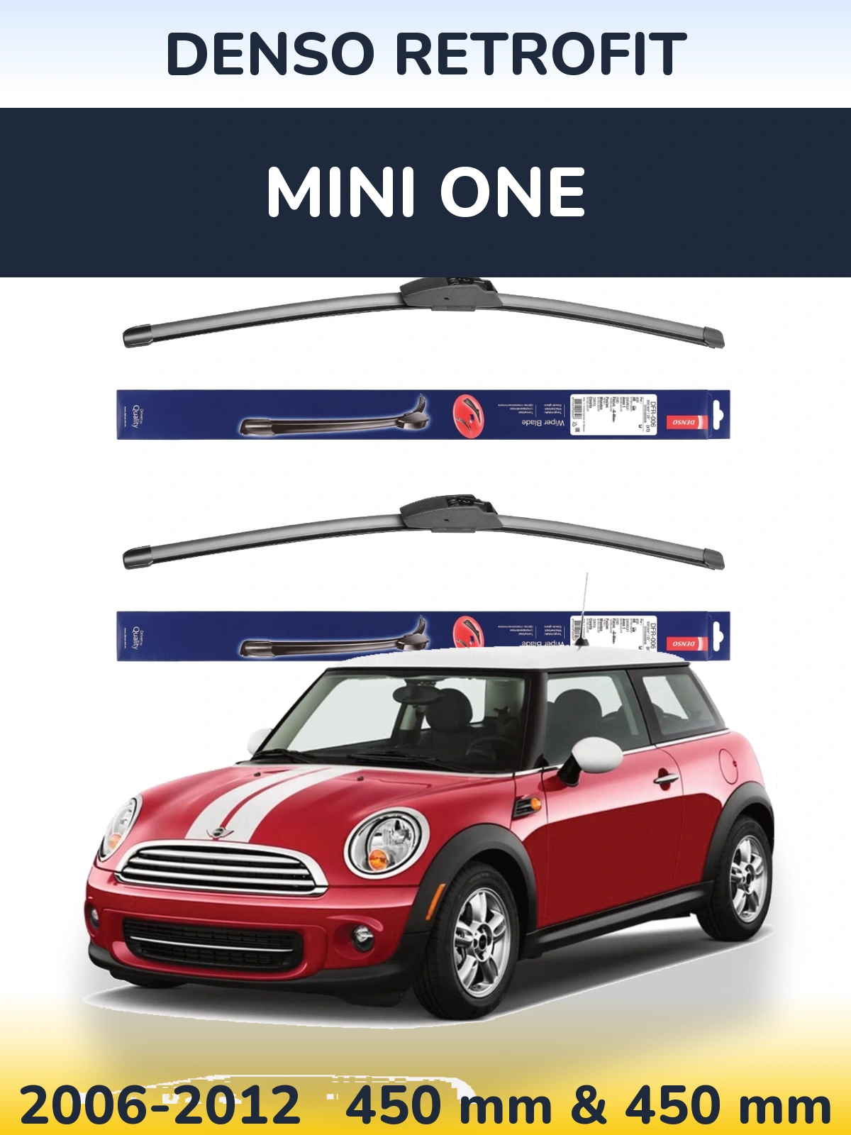 Комплект передних дворников Denso Retrofit 450 & 450 мм для MINI One 2006-2012