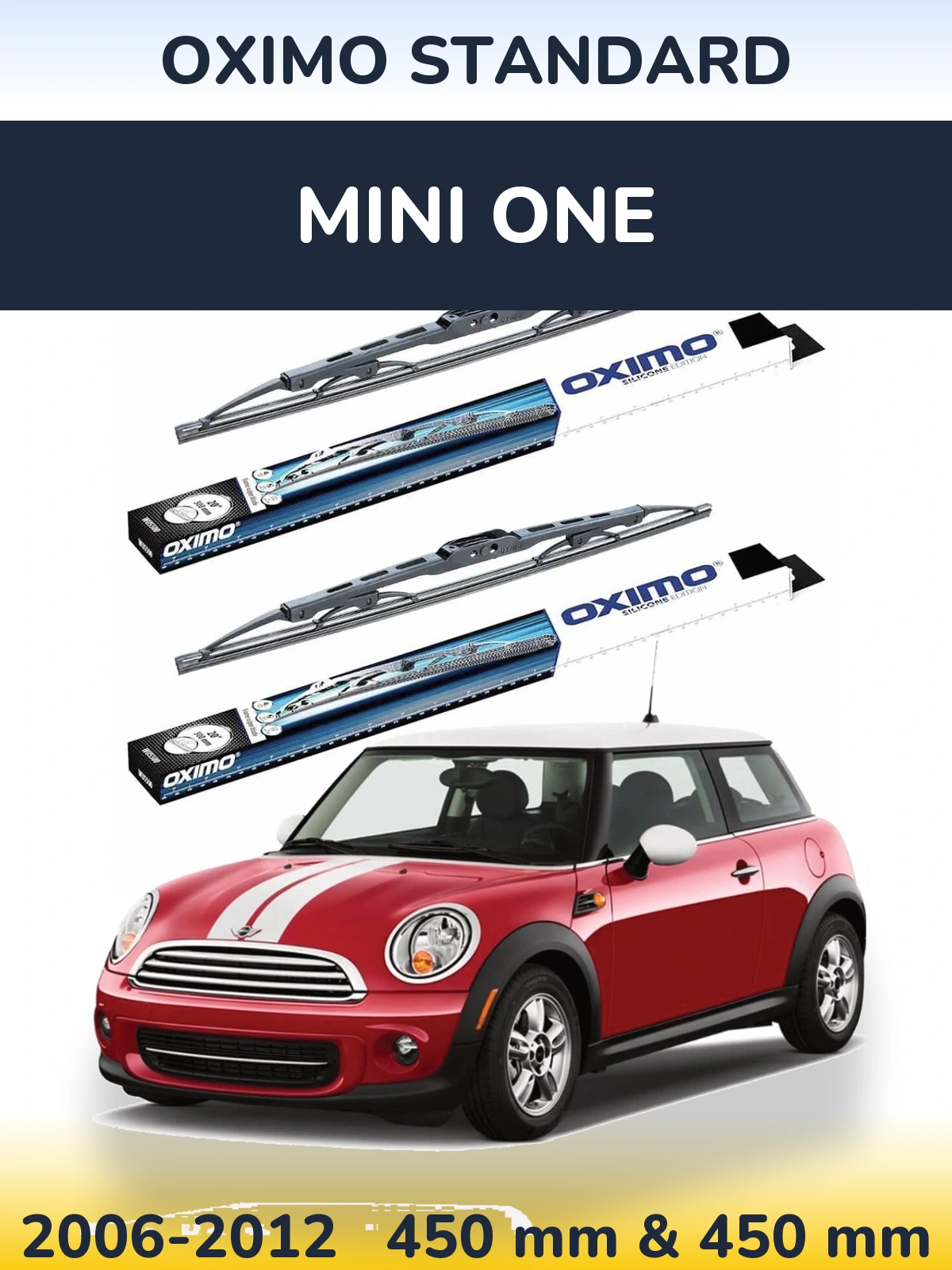 Комплект передних дворников Oximo Standard 450 & 450 мм для MINI One 2006-2012