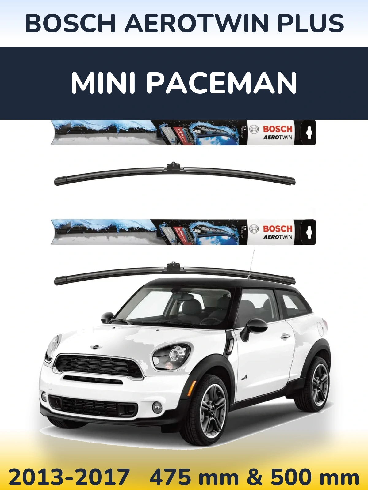 Комплект передних дворников BOSCH AeroTwin Plus 475 & 500 мм для MINI Paceman 2013-2017