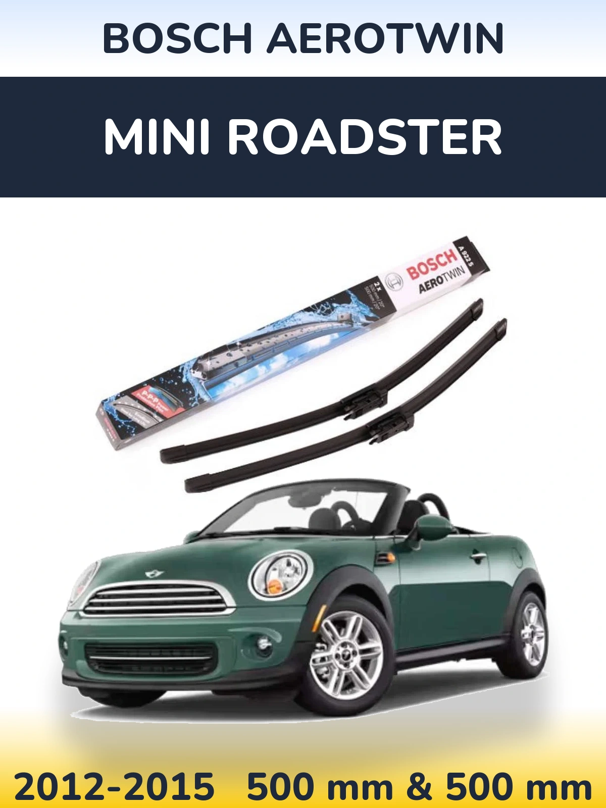 Комплект передніх щіток BOSCH AeroTwin 500 & 500 мм для MINI Roadster 2012-2015