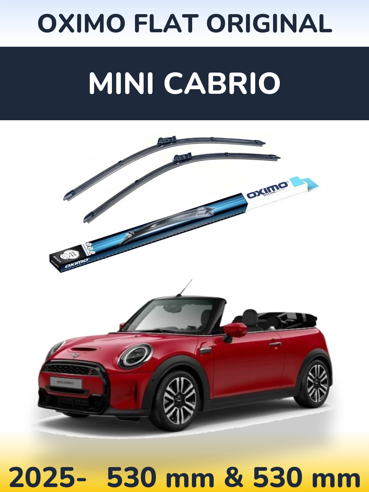 Комплект передніх щіток Oximo Flat Original 530 & 530 мм для MINI Cabrio 2025-2026