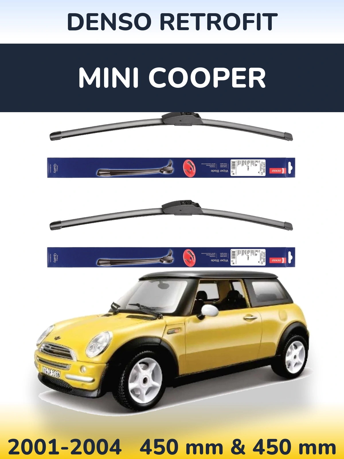 Комплект передних дворников Denso Retrofit 450 & 450 мм для MINI Cooper 2001-2004