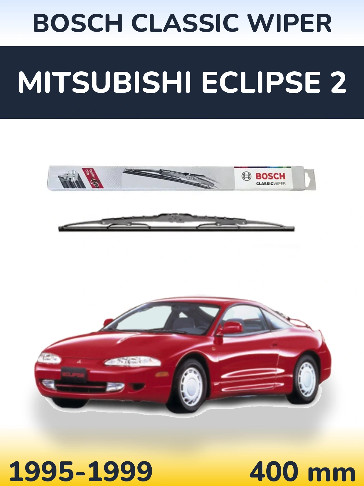 Rear wiper blade BOSCH Classic Wiper 400 mm for Mitsubishi Eclipse 2 1995-1999