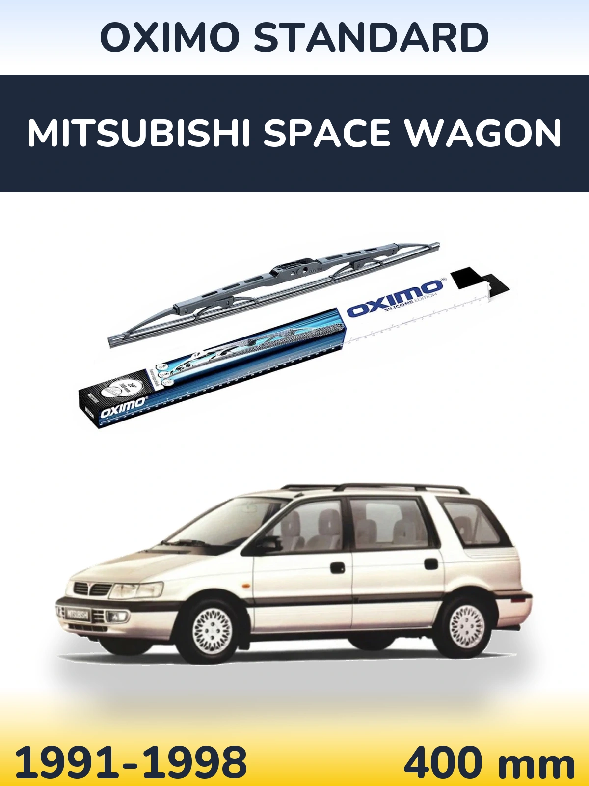 Rear wiper blade Oximo Standard 400 mm for Mitsubishi Space Wagon 1991-1998