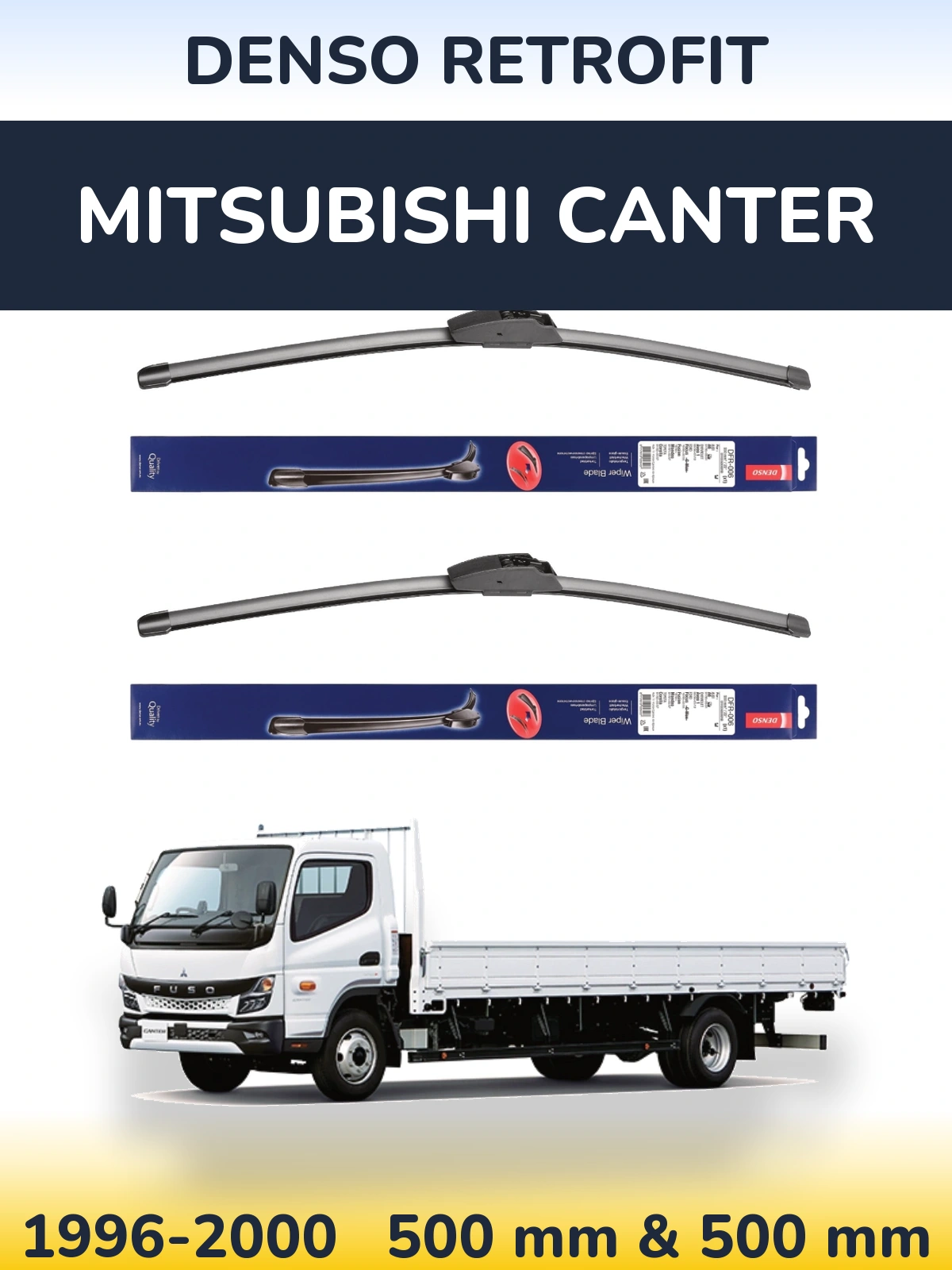 Комплект передних дворников Denso Retrofit 500 & 500 мм для Mitsubishi Canter 1996-2000