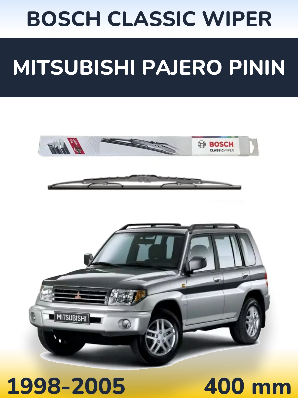 Rear wiper blade BOSCH Classic Wiper 400 mm for Mitsubishi Pajero Pinin 1998-2005