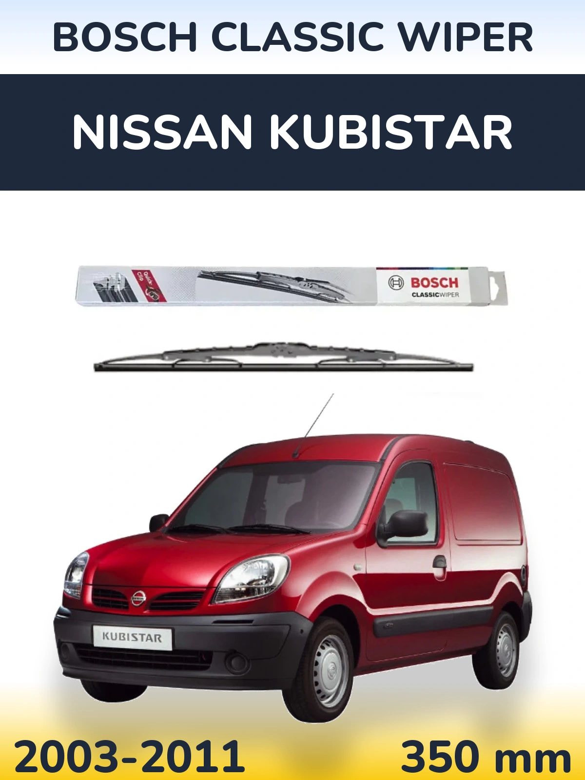 Rear wiper blade BOSCH Classic Wiper 340 mm for Nissan Kubistar 2003-2011