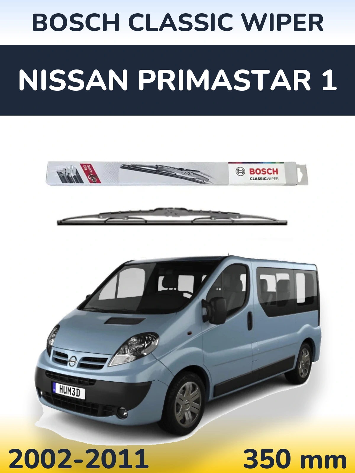 Задня щітка BOSCH Classic Wiper 340 мм для Nissan Primastar 1 2002-2011