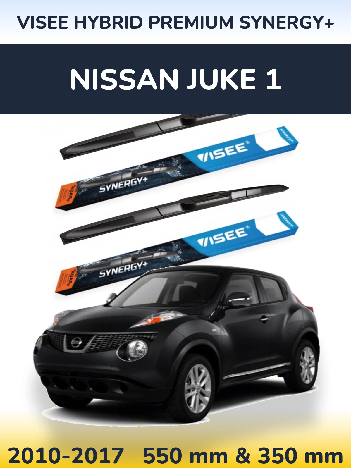 Комплект передніх щіток VISEE HYBRID PREMIUM SYNERGY+ 550 & 350 мм для Nissan Juke 1 2010-2017