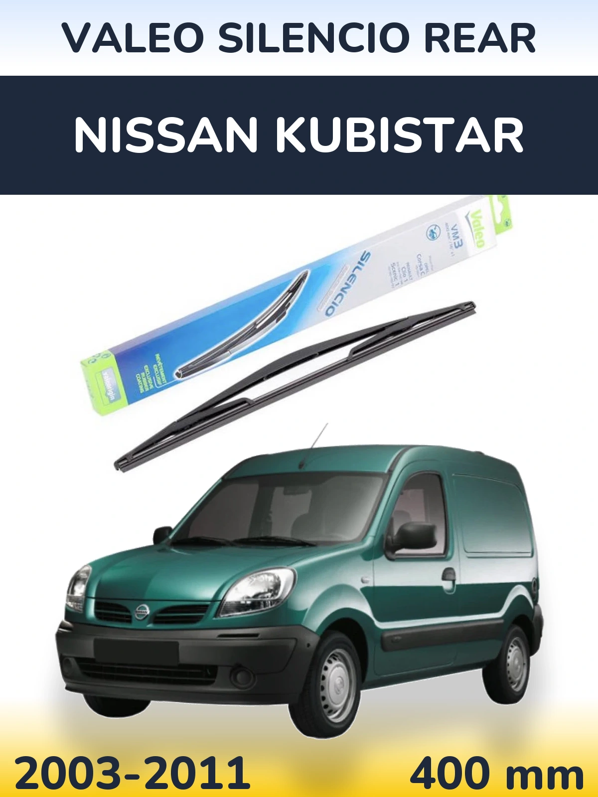 Задня щітка Valeo Silencio Rear 400 мм для Nissan Kubistar 2003-2011