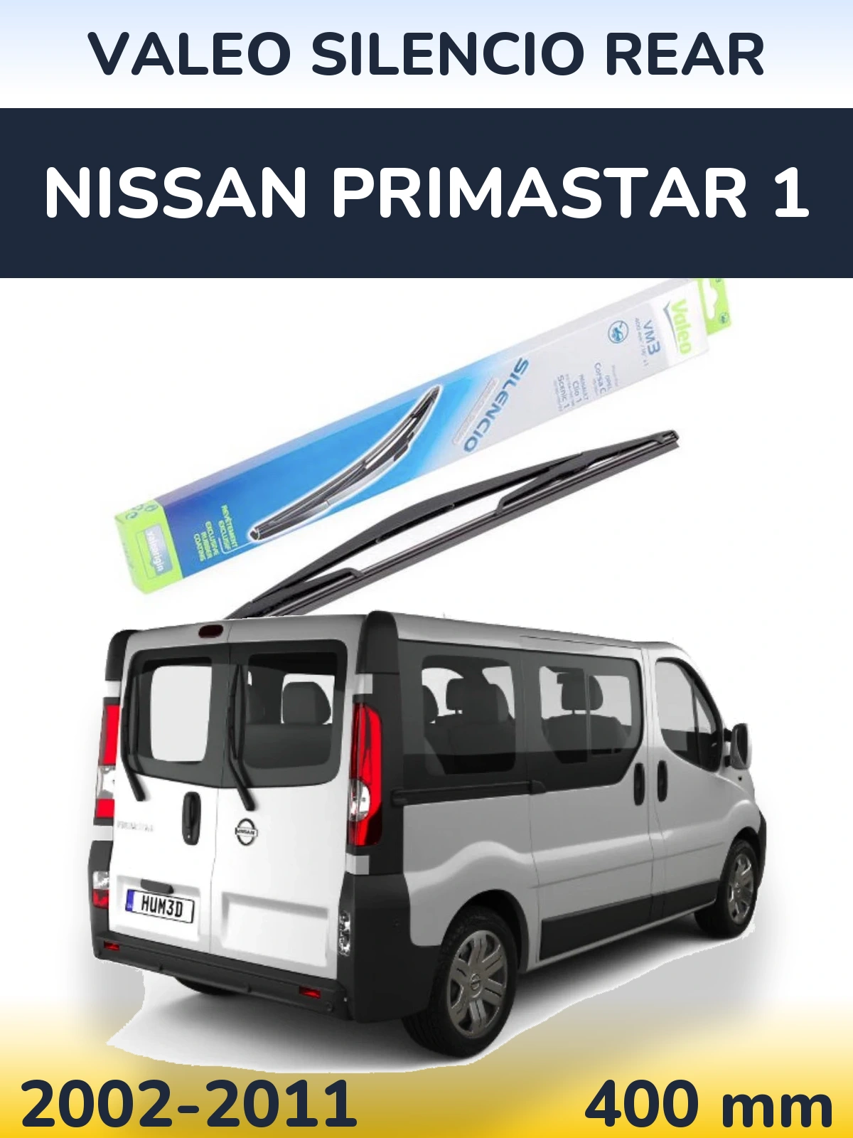 Rear wiper blade Valeo Silencio Rear 400 mm for Nissan Primastar 1 2002-2011