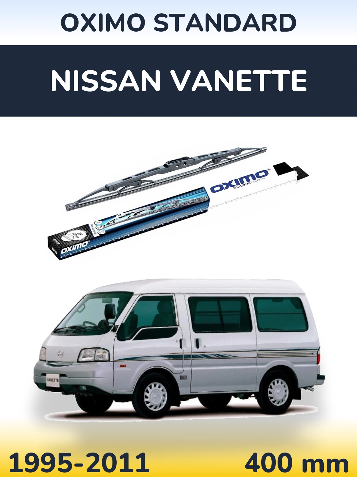 Rear wiper blade Oximo Standard 400 mm for Nissan Vanette 1995-2011