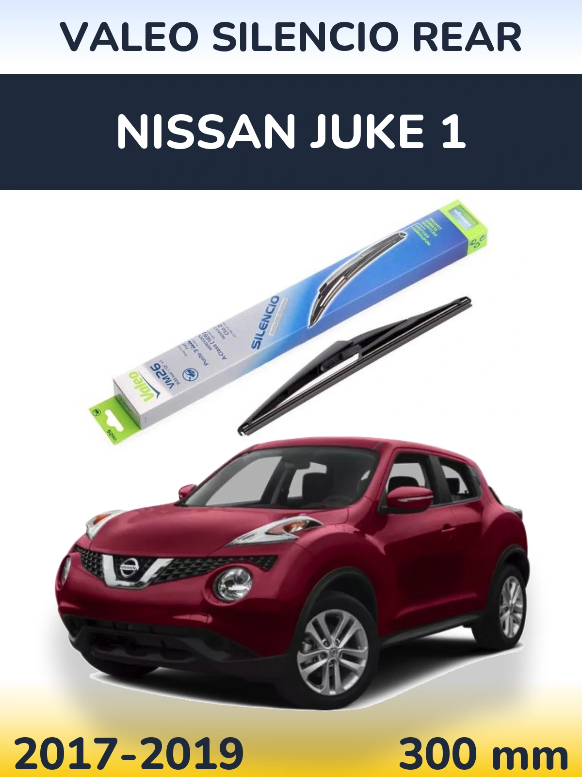 Rear wiper blade Valeo Silencio Rear 300 mm for Nissan Juke 1 2017-2019
