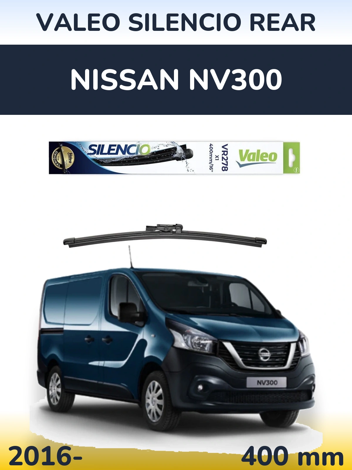 Задня щітка Valeo Silencio Rear 400 мм для Nissan NV300 2016-2026