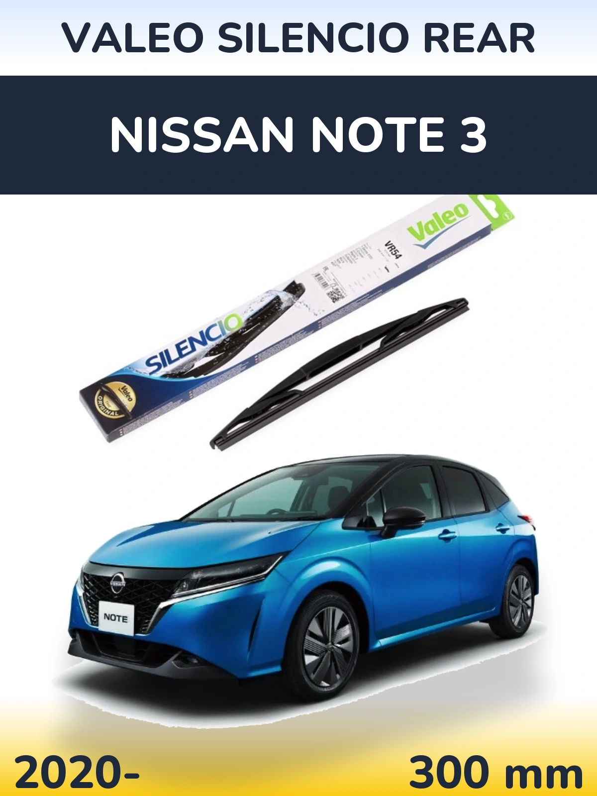 Rear wiper blade Valeo Silencio Rear 300 mm for Nissan Note 3 2020-2026