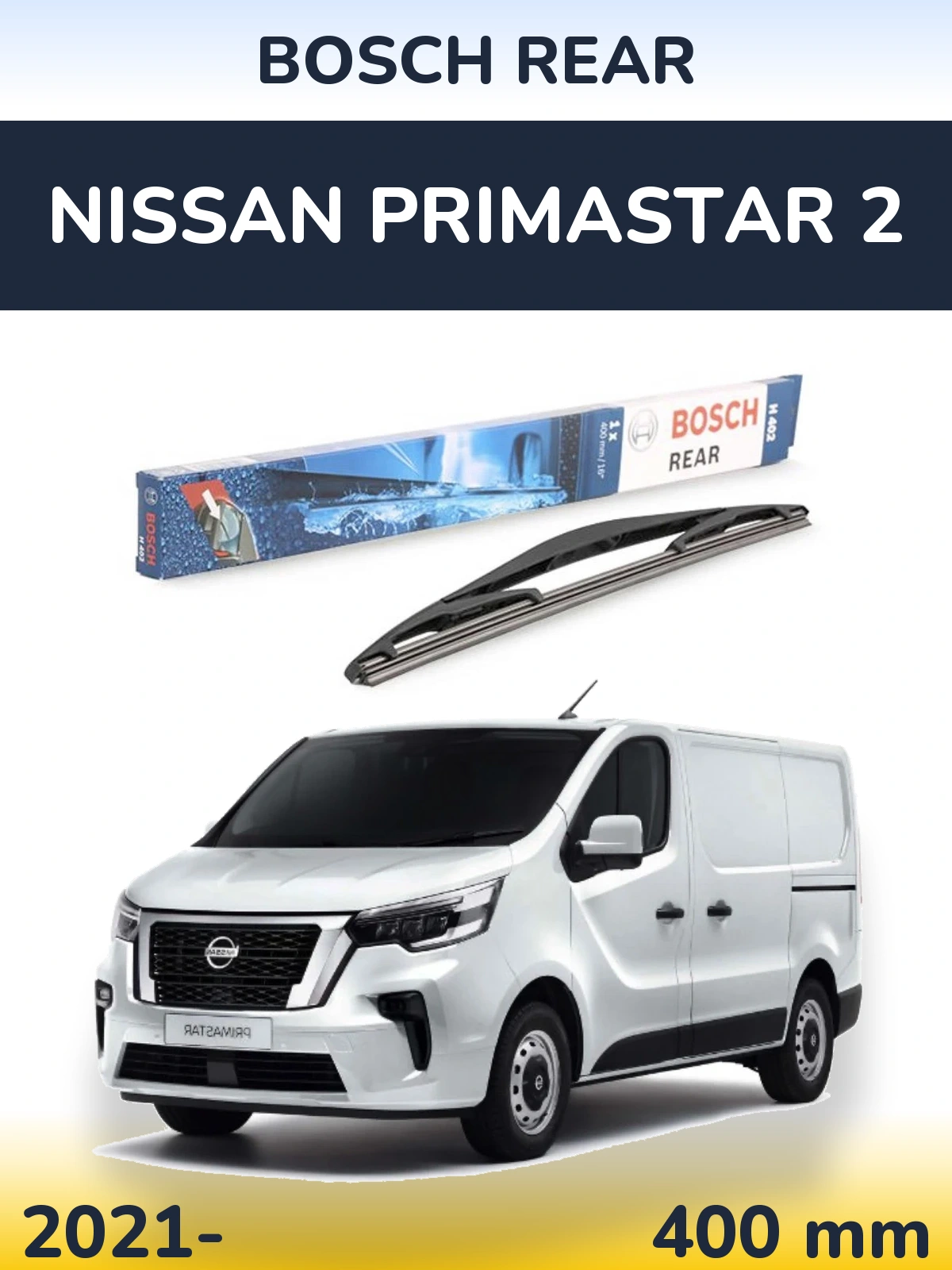 Задня щітка BOSCH Rear 400 мм для Nissan Primastar 2 2021-2026