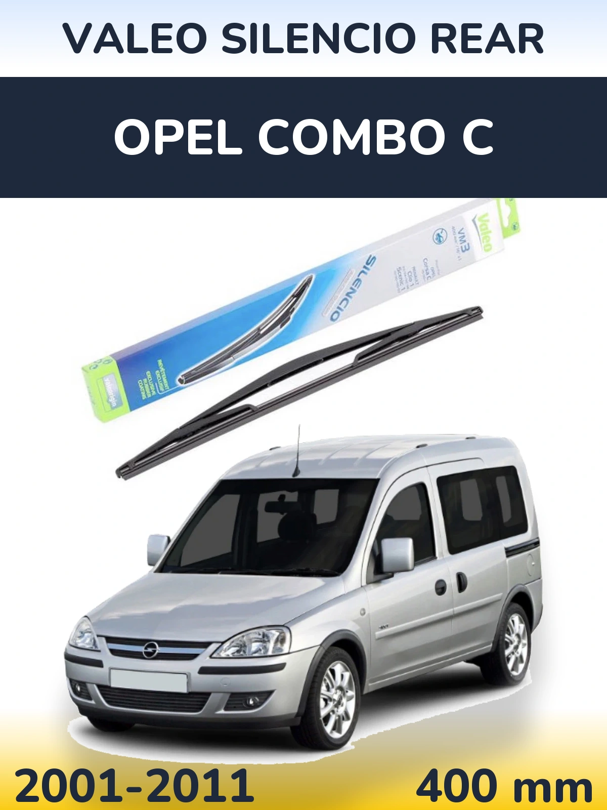 Rear wiper blade Valeo Silencio Rear 400 mm for Opel Combo C 2001-2011