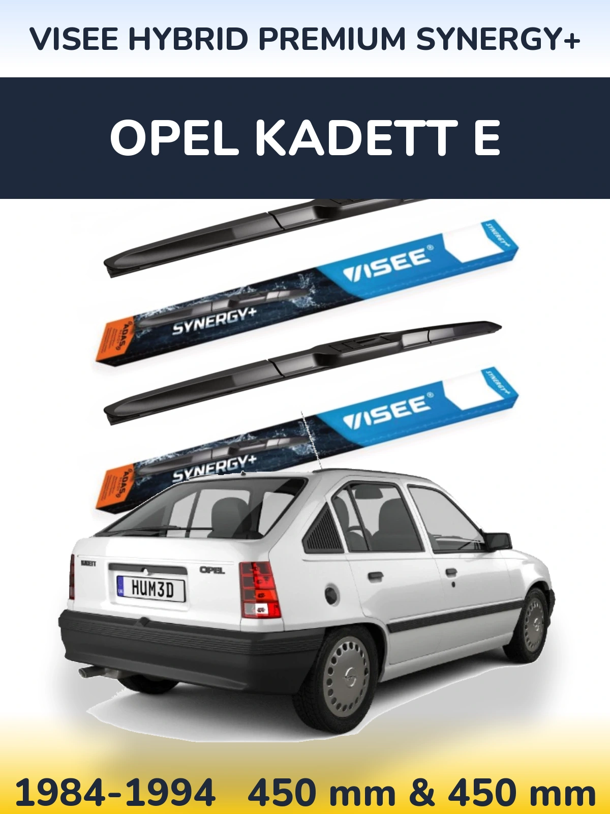 Комплект передніх щіток VISEE HYBRID PREMIUM SYNERGY+ 450 & 450 мм для Opel Kadett E 1984-1994