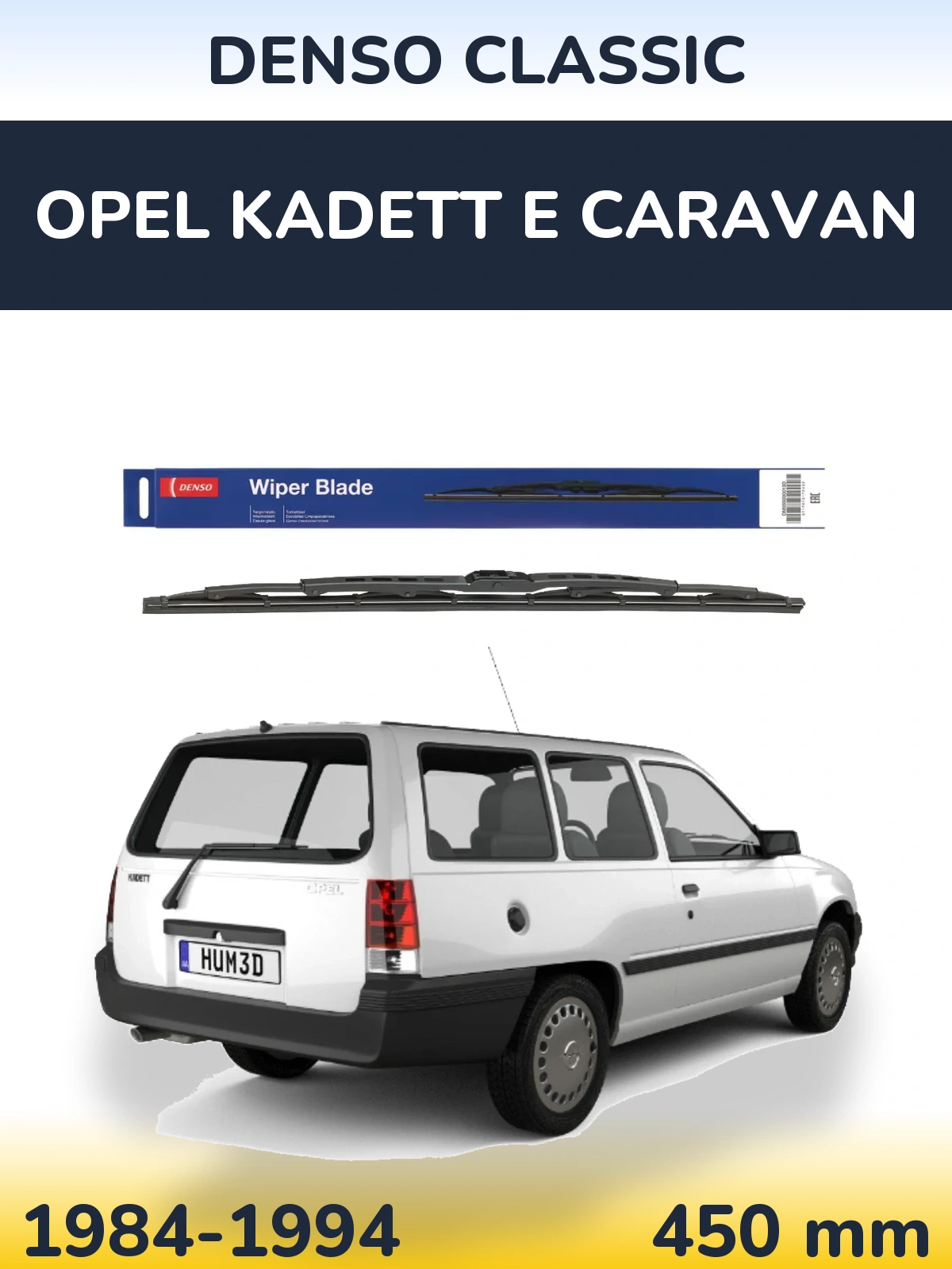 Задний дворник Denso Classic 450 мм для Opel Kadett E Caravan 1984-1994
