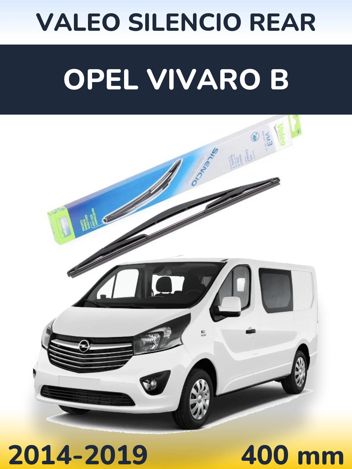 Rear wiper blade Valeo Silencio Rear 400 mm for Opel Vivaro B 2014-2019