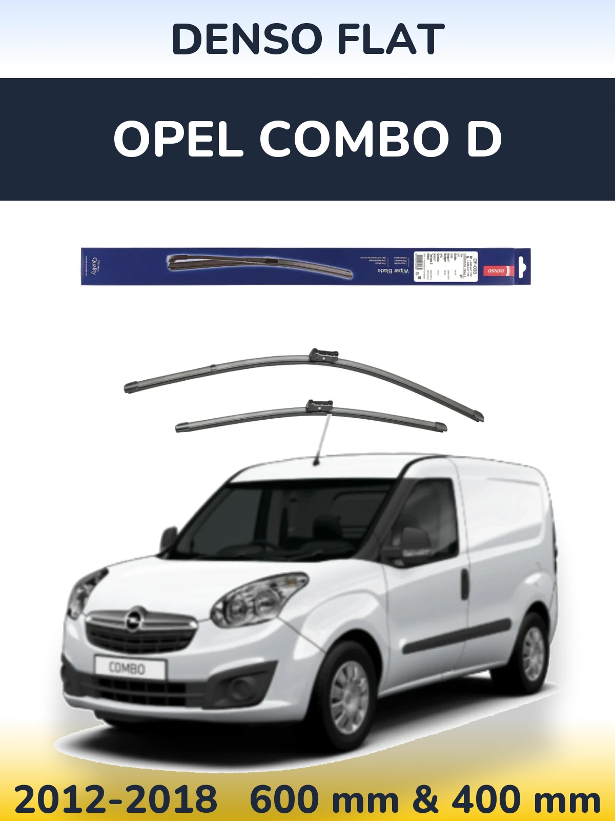 Комплект передніх щіток Denso Flat 600 & 400 мм для Opel Combo D 2012-2018