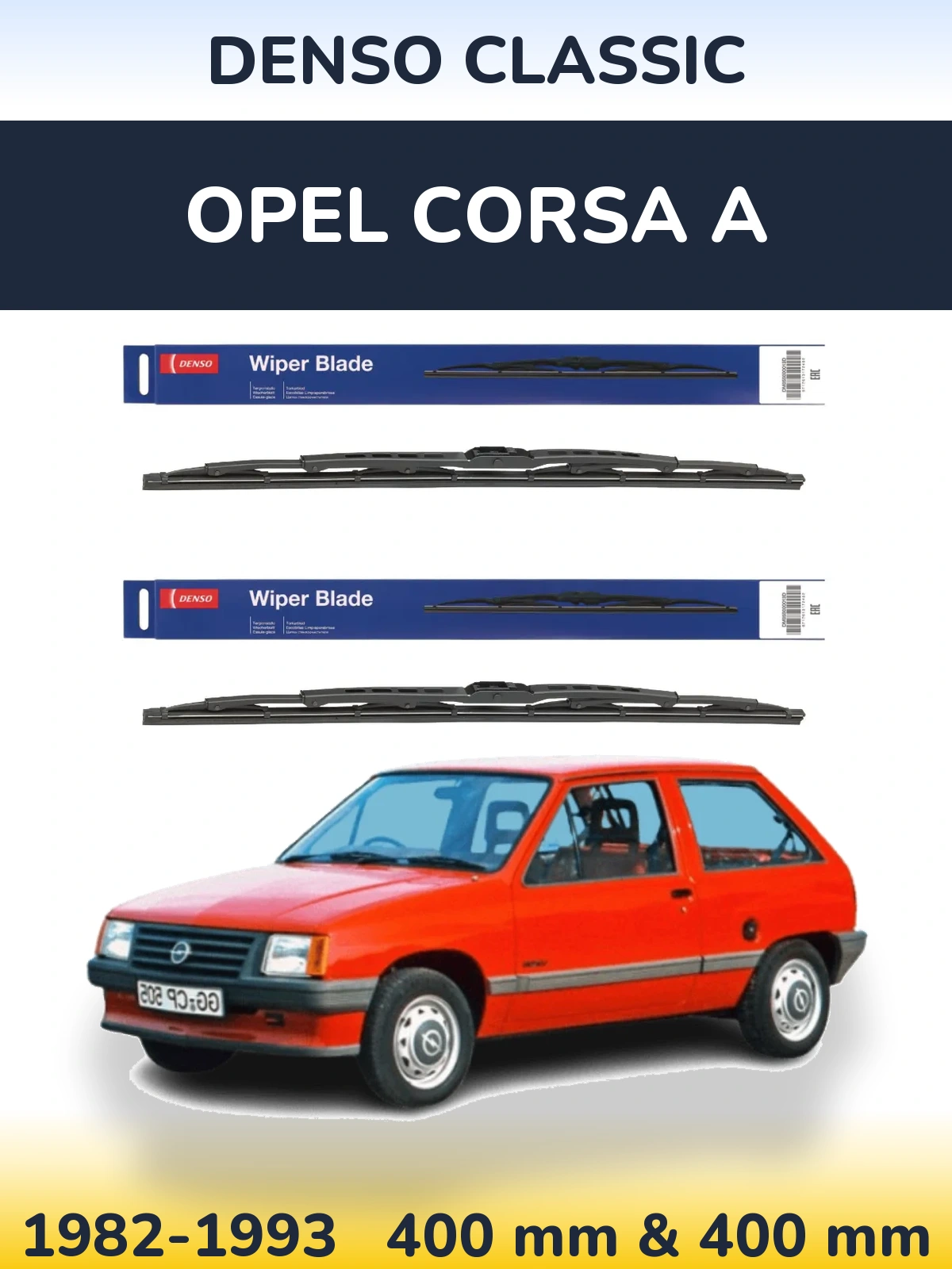 Комплект передніх щіток Denso Classic 400 & 400 мм для Opel Corsa A 1982-1993