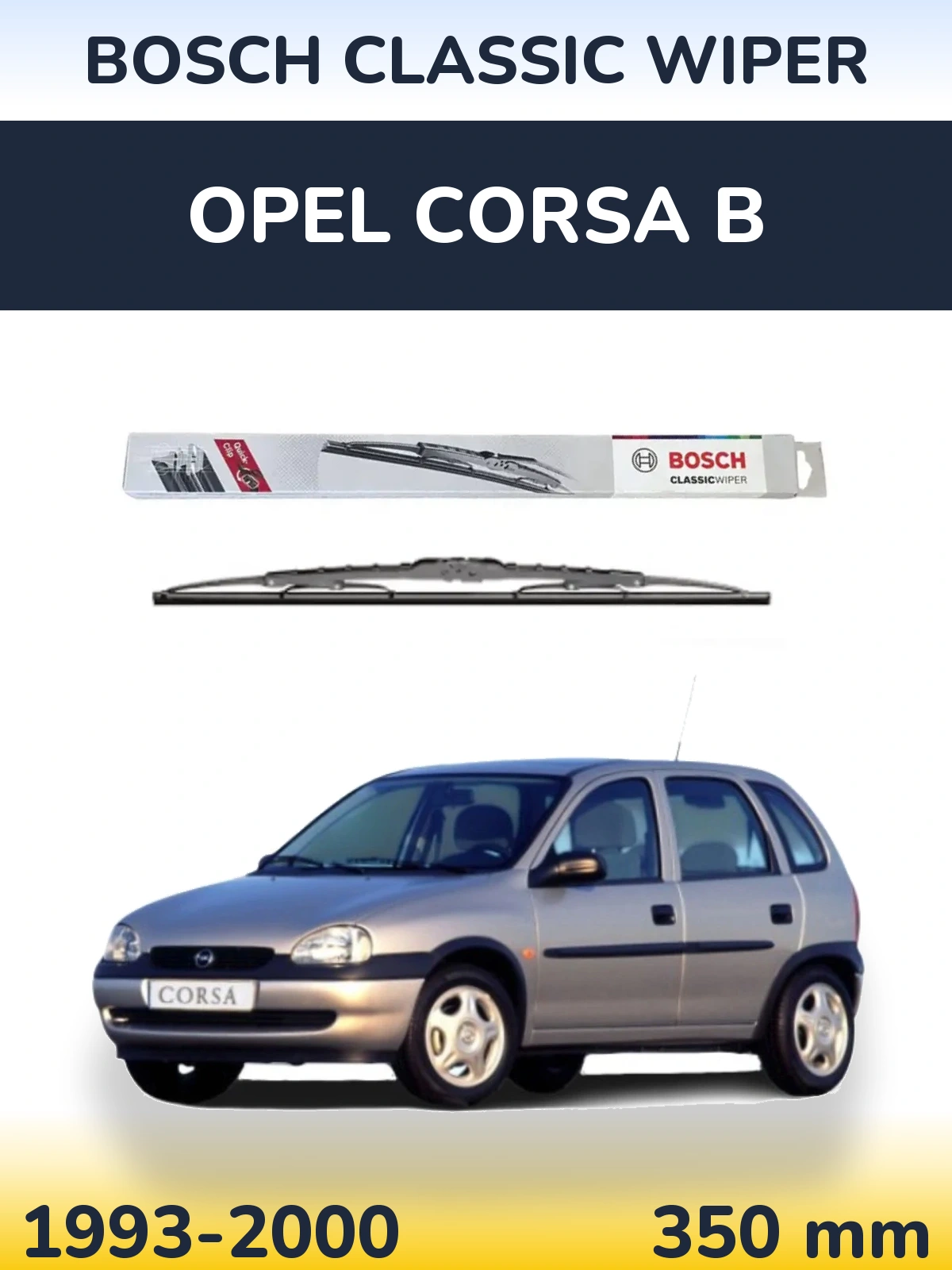 Задня щітка BOSCH Classic Wiper 340 мм для Opel Corsa B 1993-2000