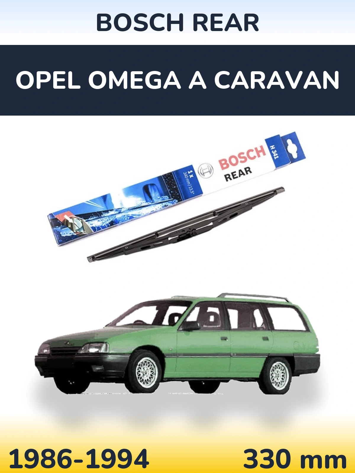 Rear wiper blade BOSCH Rear 340 mm for Opel Omega A Caravan 1986-1994