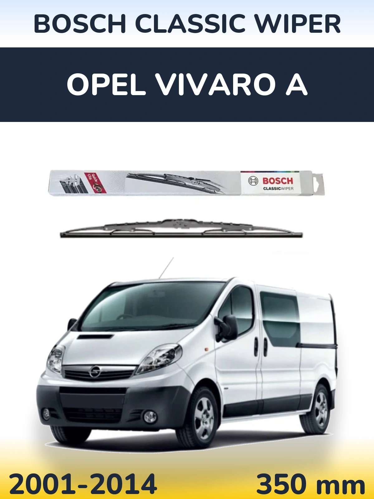 Rear wiper blade BOSCH Classic Wiper 340 mm for Opel Vivaro A 2001-2014