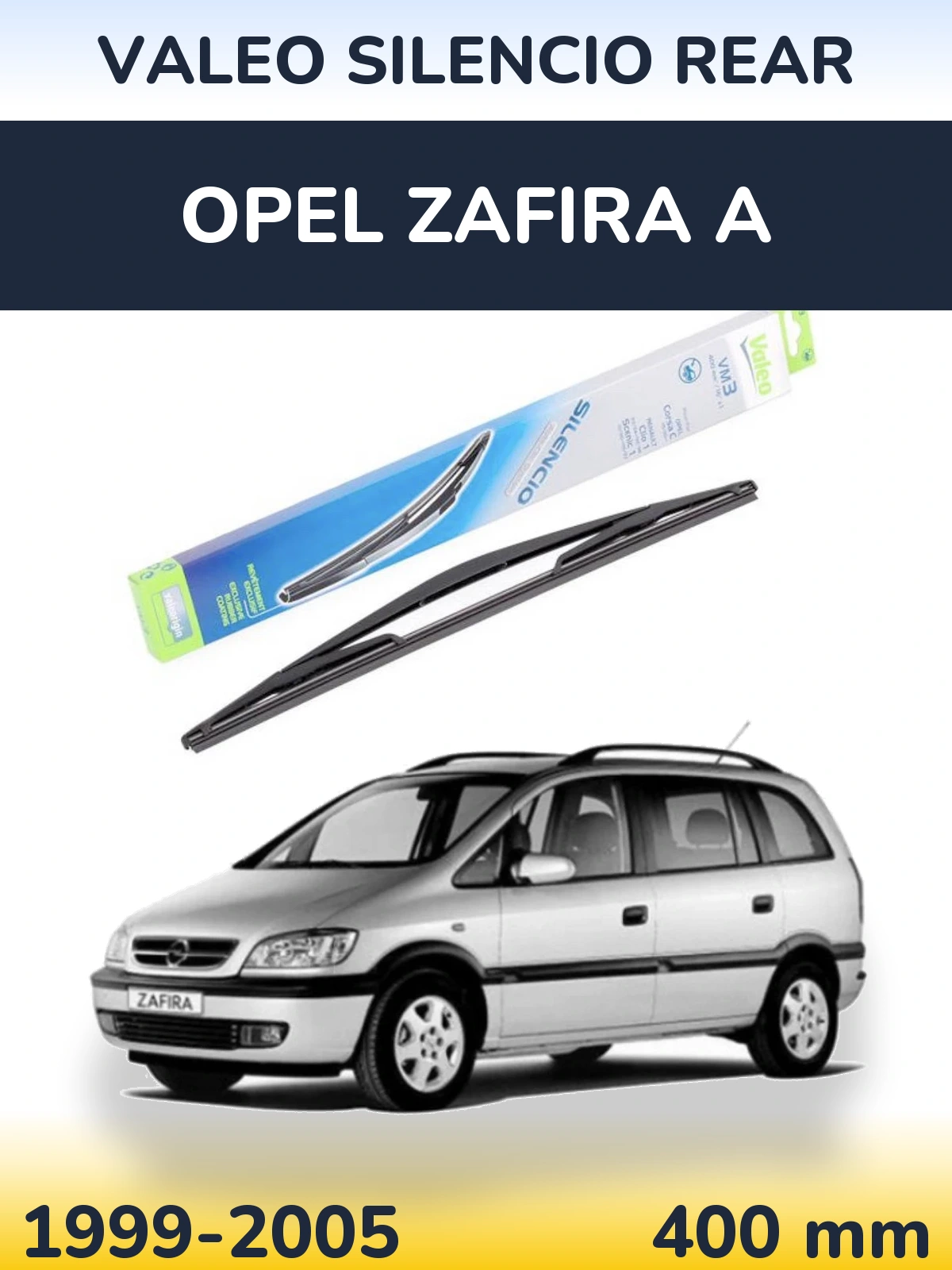 Rear wiper blade Valeo Silencio Rear 400 mm for Opel Zafira A 1999-2005