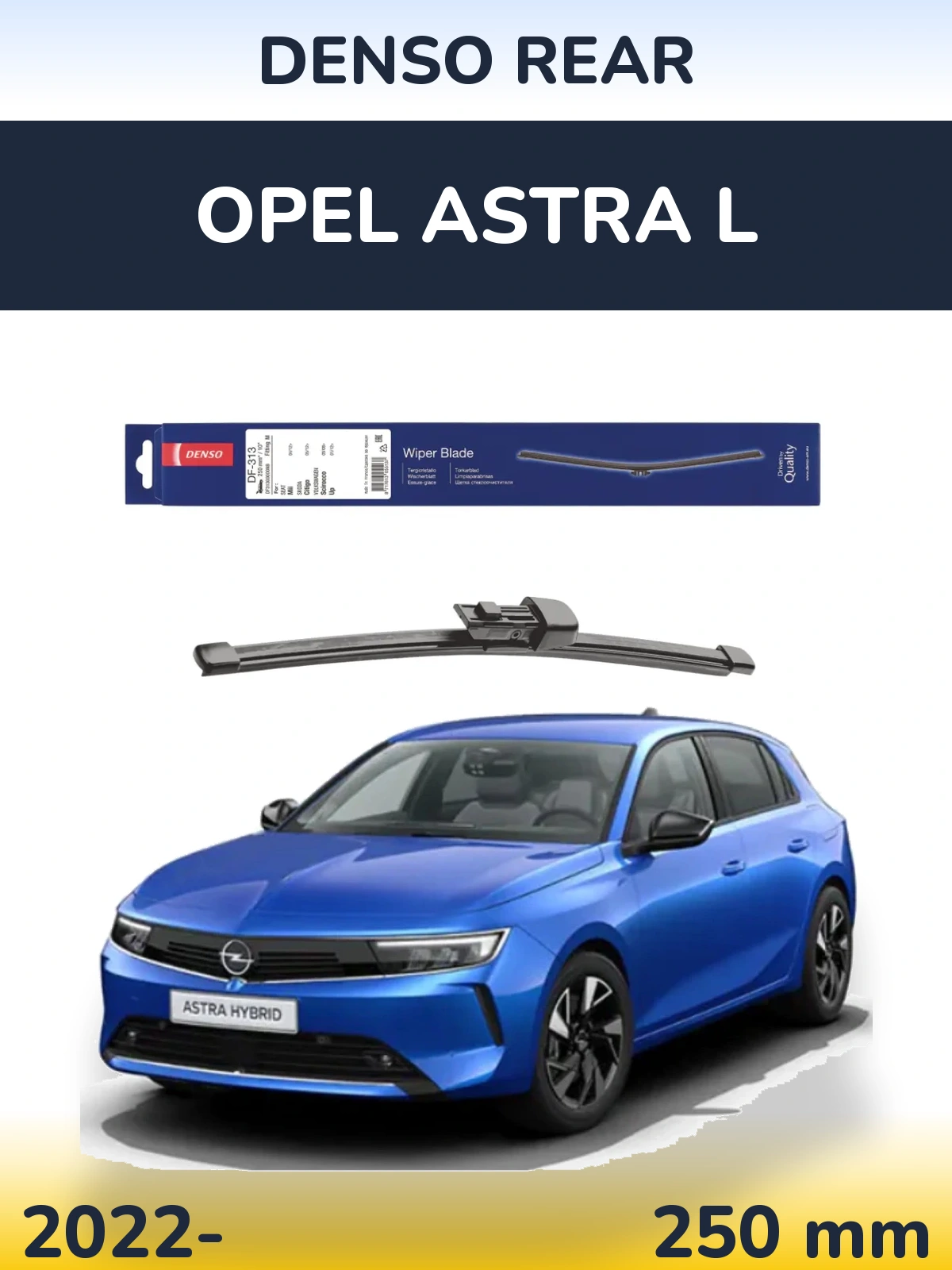 Rear wiper blade Denso Rear 250 mm for Opel Astra L 2022-2026