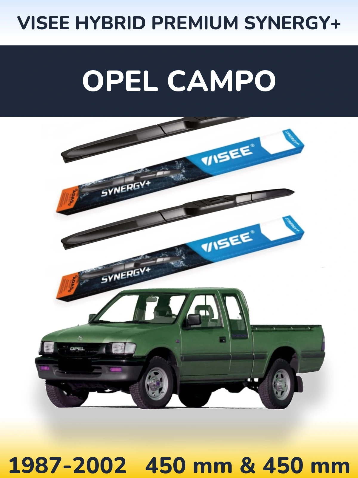 Комплект передних дворников VISEE HYBRID PREMIUM SYNERGY+ 450 & 450 мм для Opel Campo 1987-2002