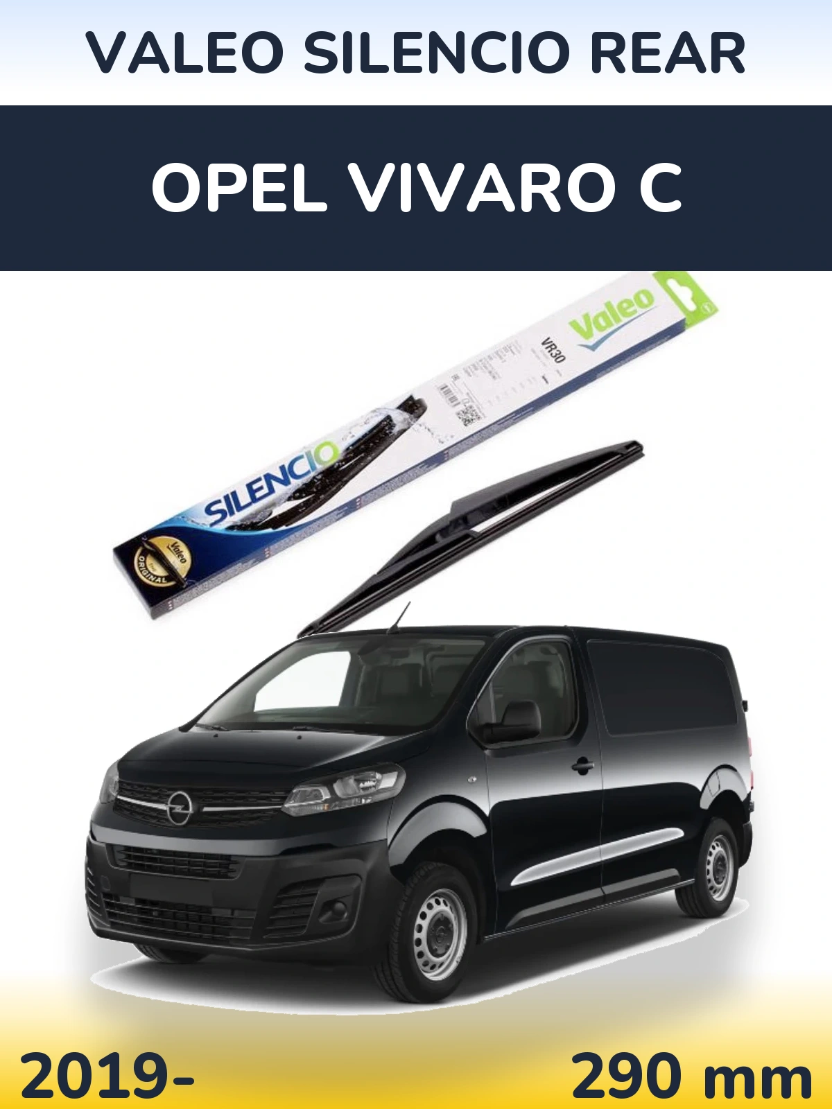 Rear wiper blade Valeo Silencio Rear 290 mm for Opel Vivaro C 2019-2026
