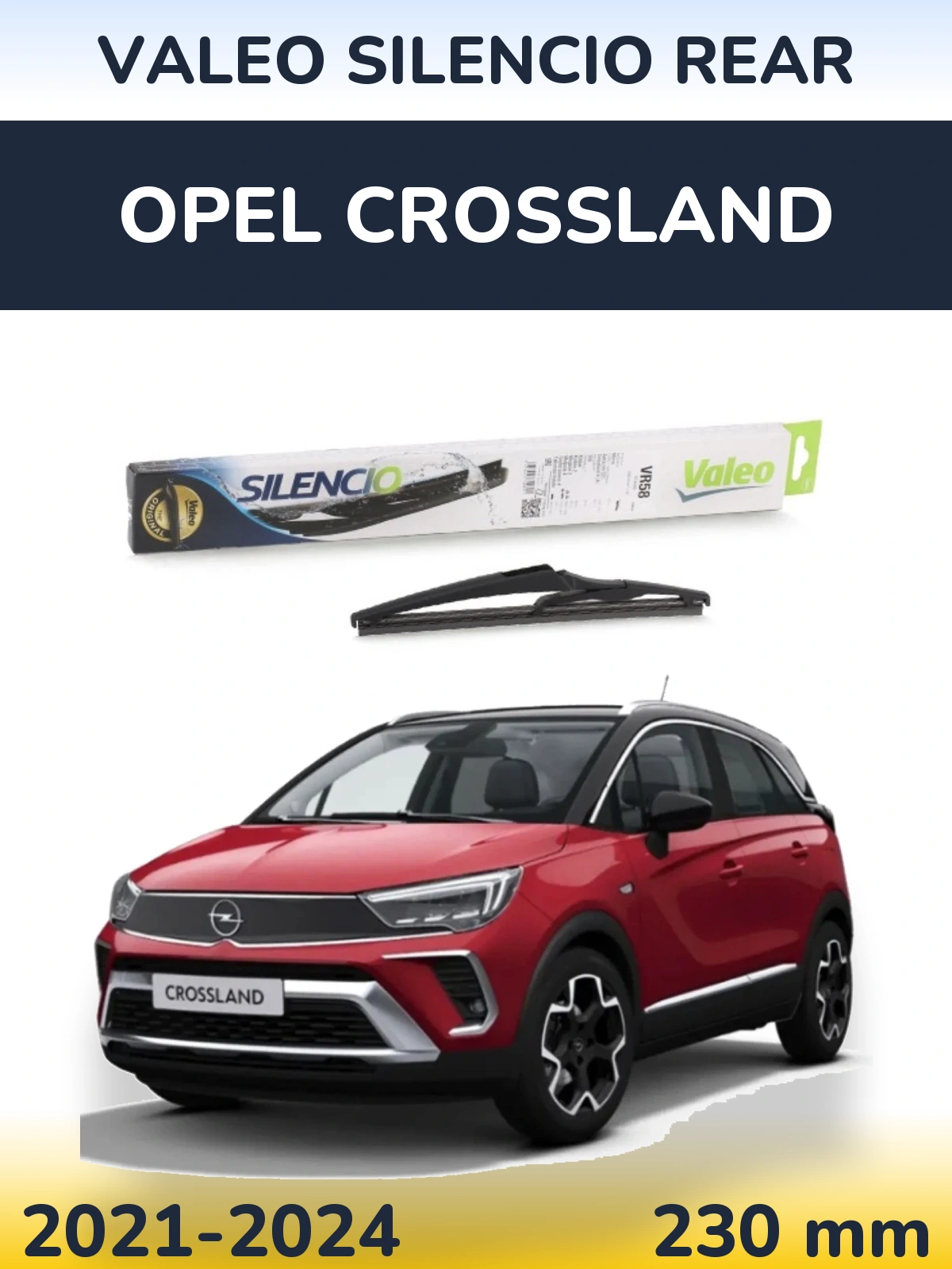 Rear wiper blade Valeo Silencio Rear 240 mm for Opel Crossland 2021-2024
