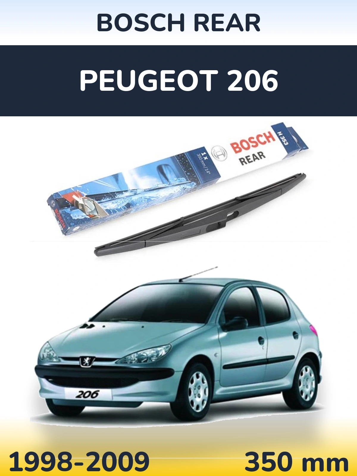 Задний дворник BOSCH Rear 350 мм для Peugeot 206 1998-2009