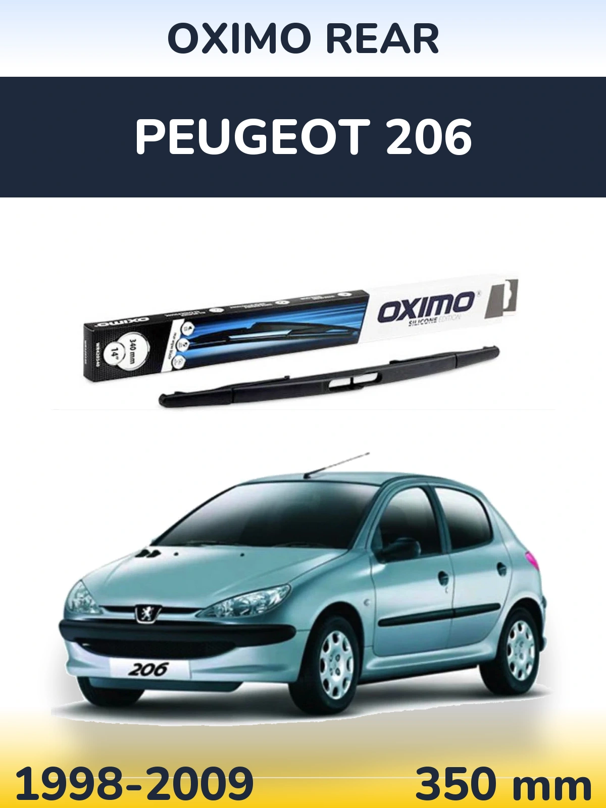 Rear wiper blade Oximo Rear 350 mm for Peugeot 206 1998-2009