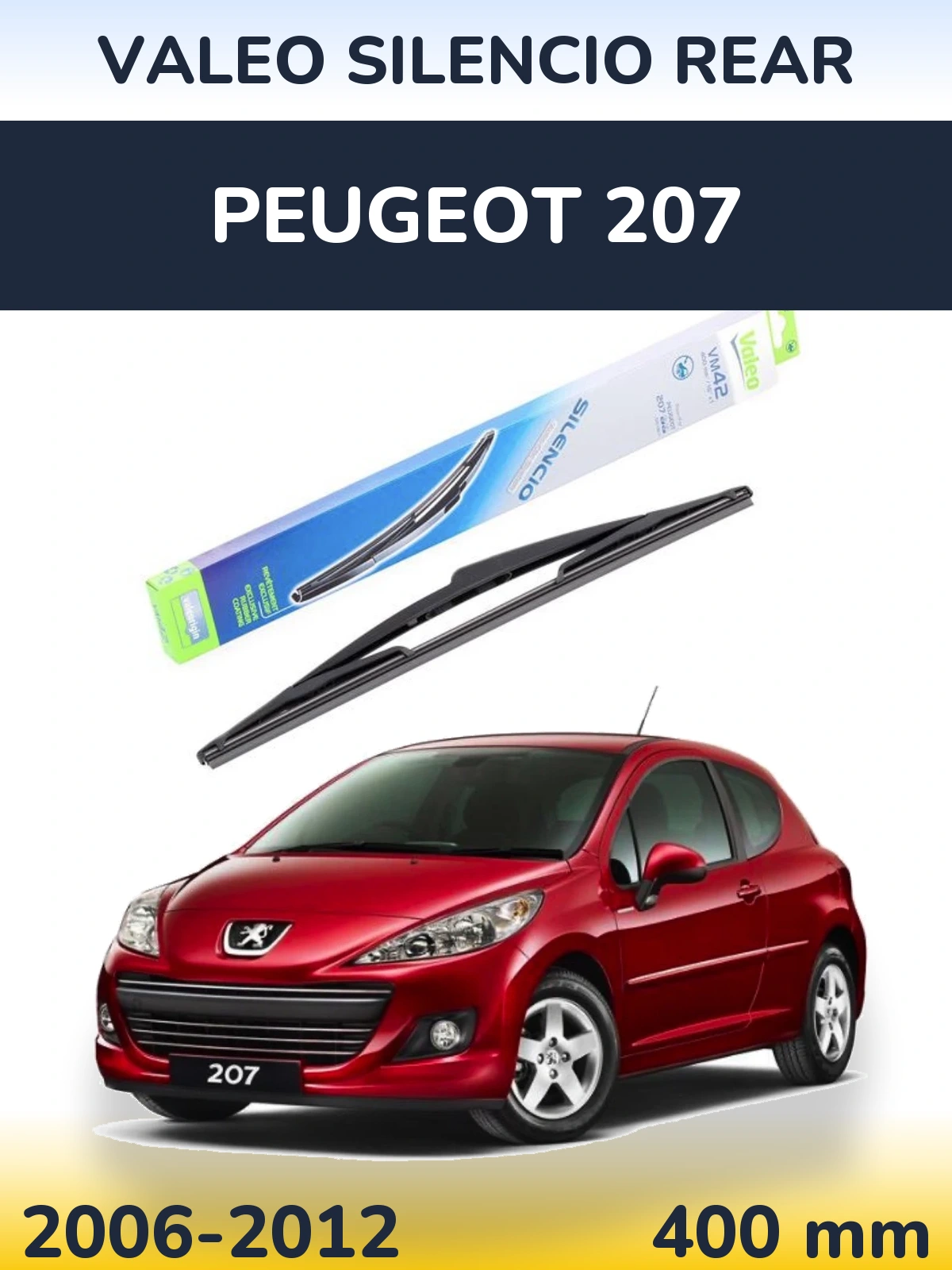 Задня щітка Valeo Silencio Rear 400 мм для Peugeot 207 2006-2012