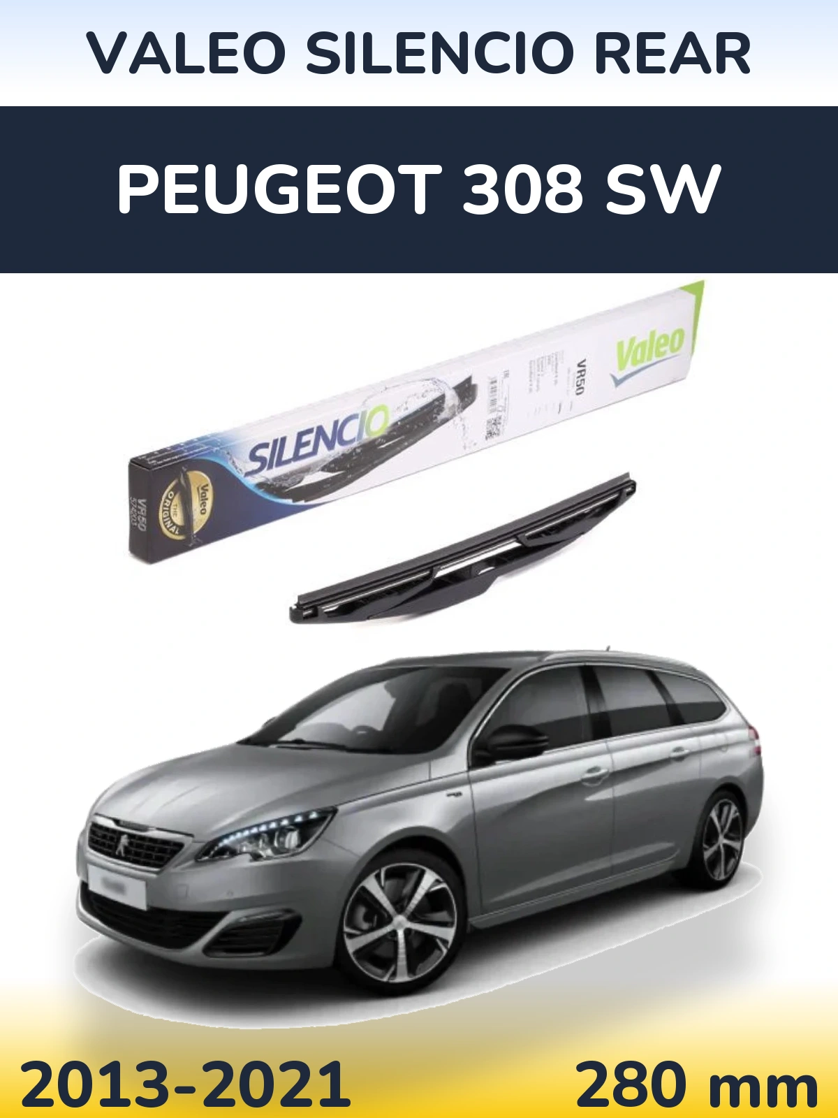 Задний дворник Valeo Silencio Rear 280 мм для Peugeot 308 SW 2013-2021
