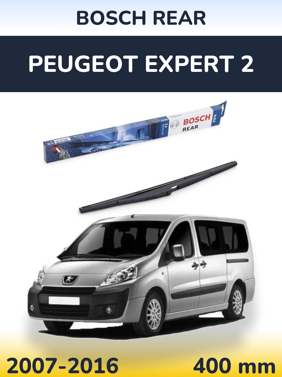 Rear wiper blade BOSCH Rear 400 mm for Peugeot Expert 2 2007-2016