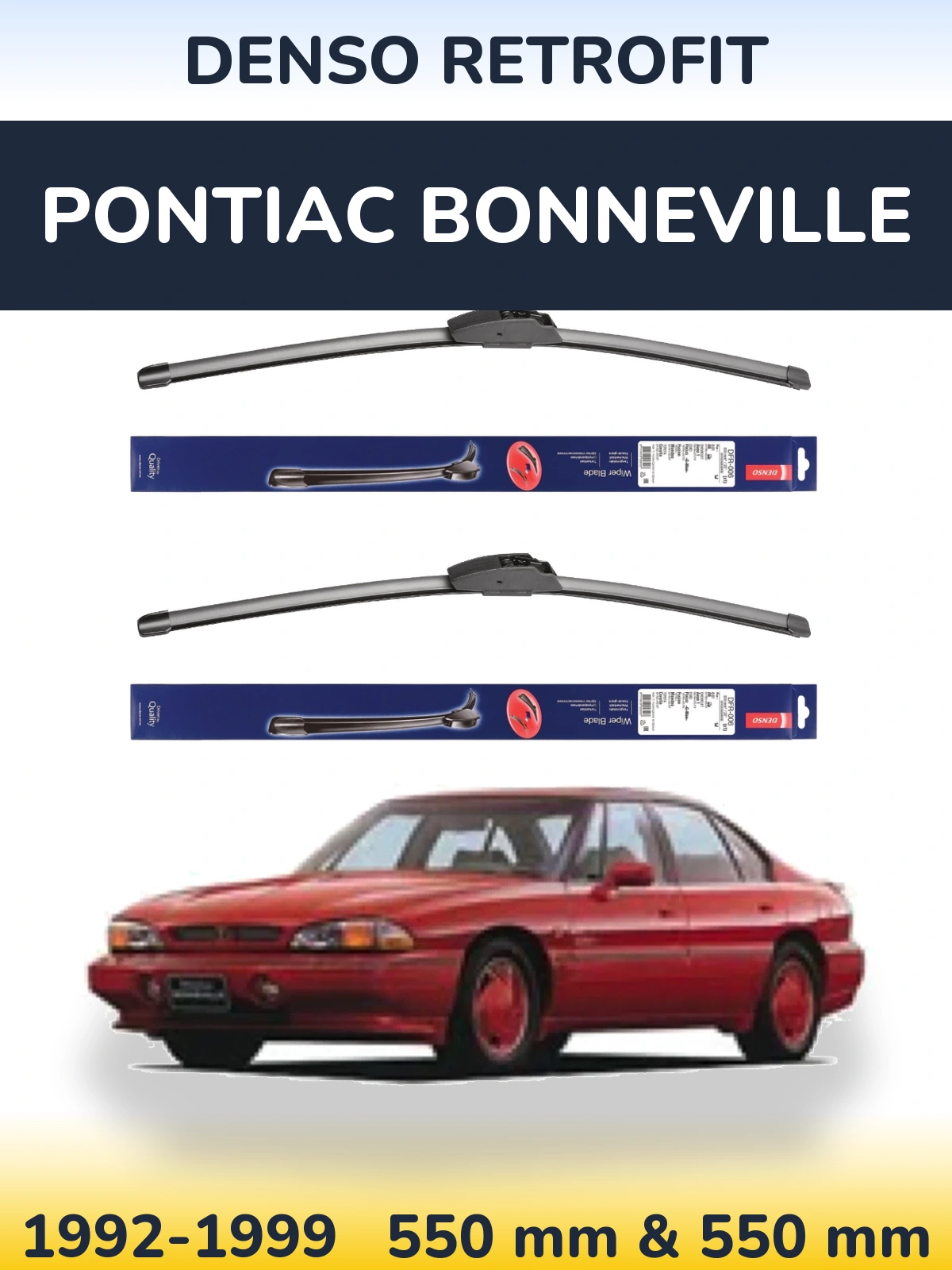 Комплект передніх щіток Denso Retrofit 550 & 550 мм для Pontiac Bonneville 1992-1999