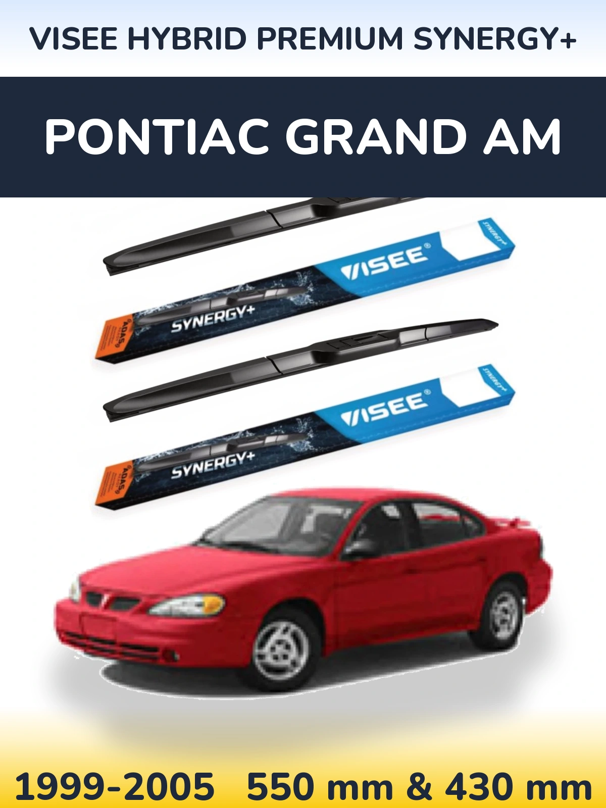Комплект передніх щіток VISEE HYBRID PREMIUM SYNERGY+ 550 & 430 мм для Pontiac Grand AM 1999-2005