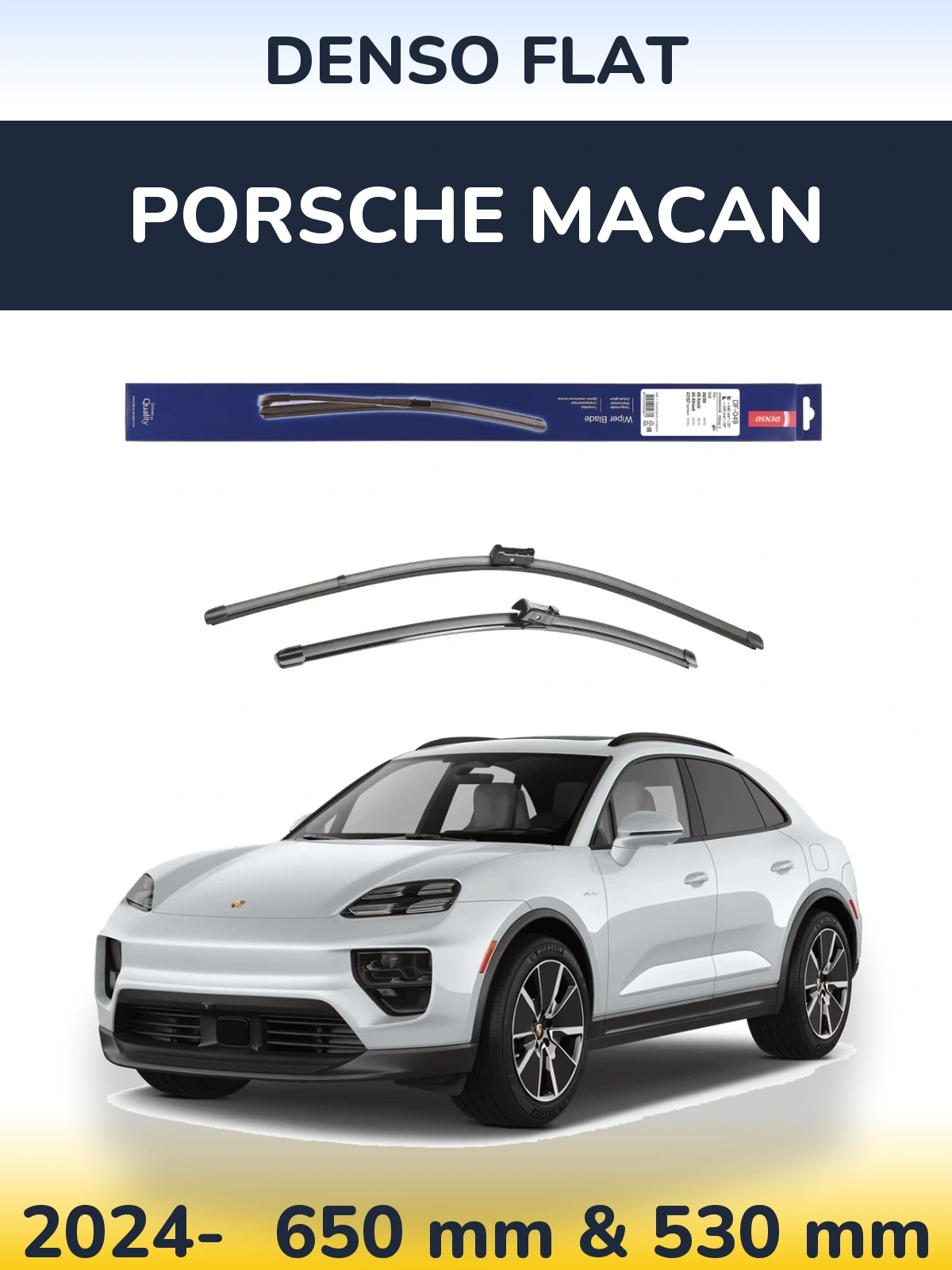 Комплект передніх щіток Denso Flat 640 & 520 мм для Porsche Macan 2024-2026