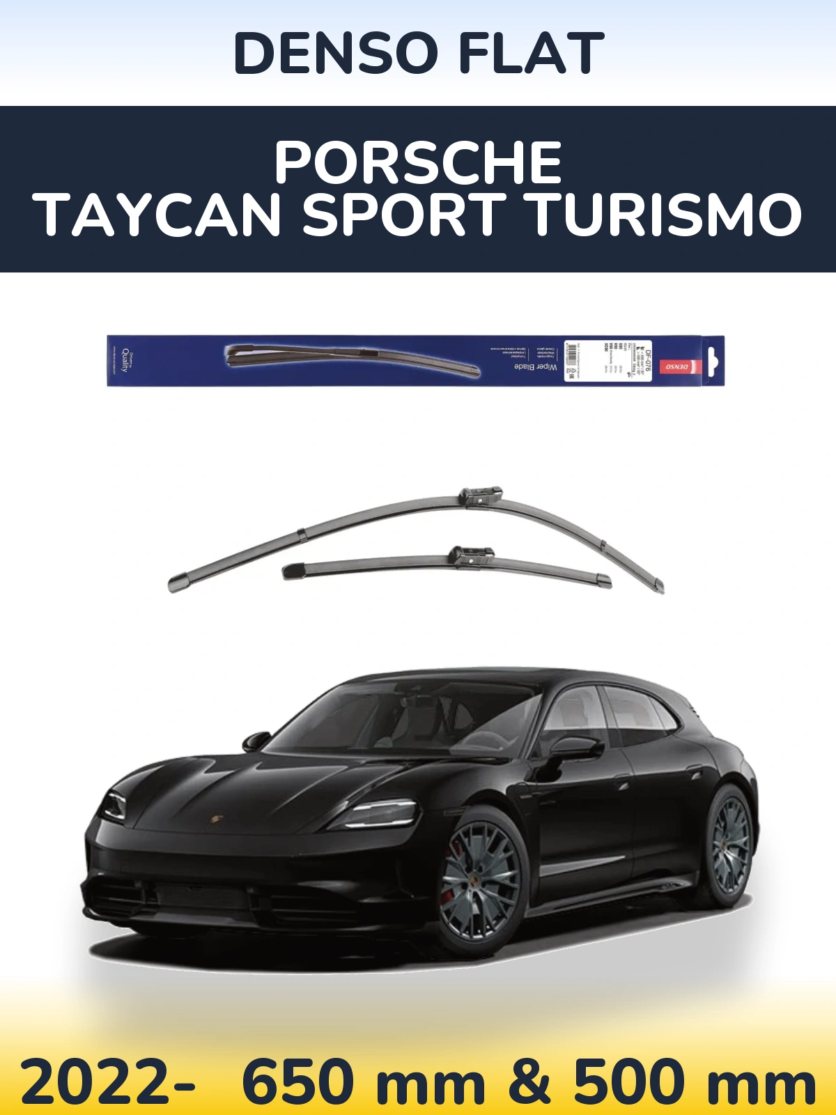 Комплект передних дворников Denso Flat 630 & 500 мм для Porsche Taycan Sport Turismo 2022-2026