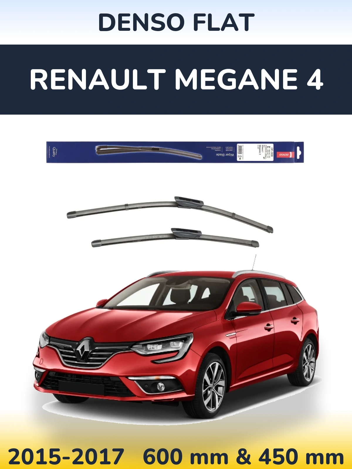 Комплект передних дворников Denso Flat 600 & 450 мм для Renault Megane 4 2015-2017