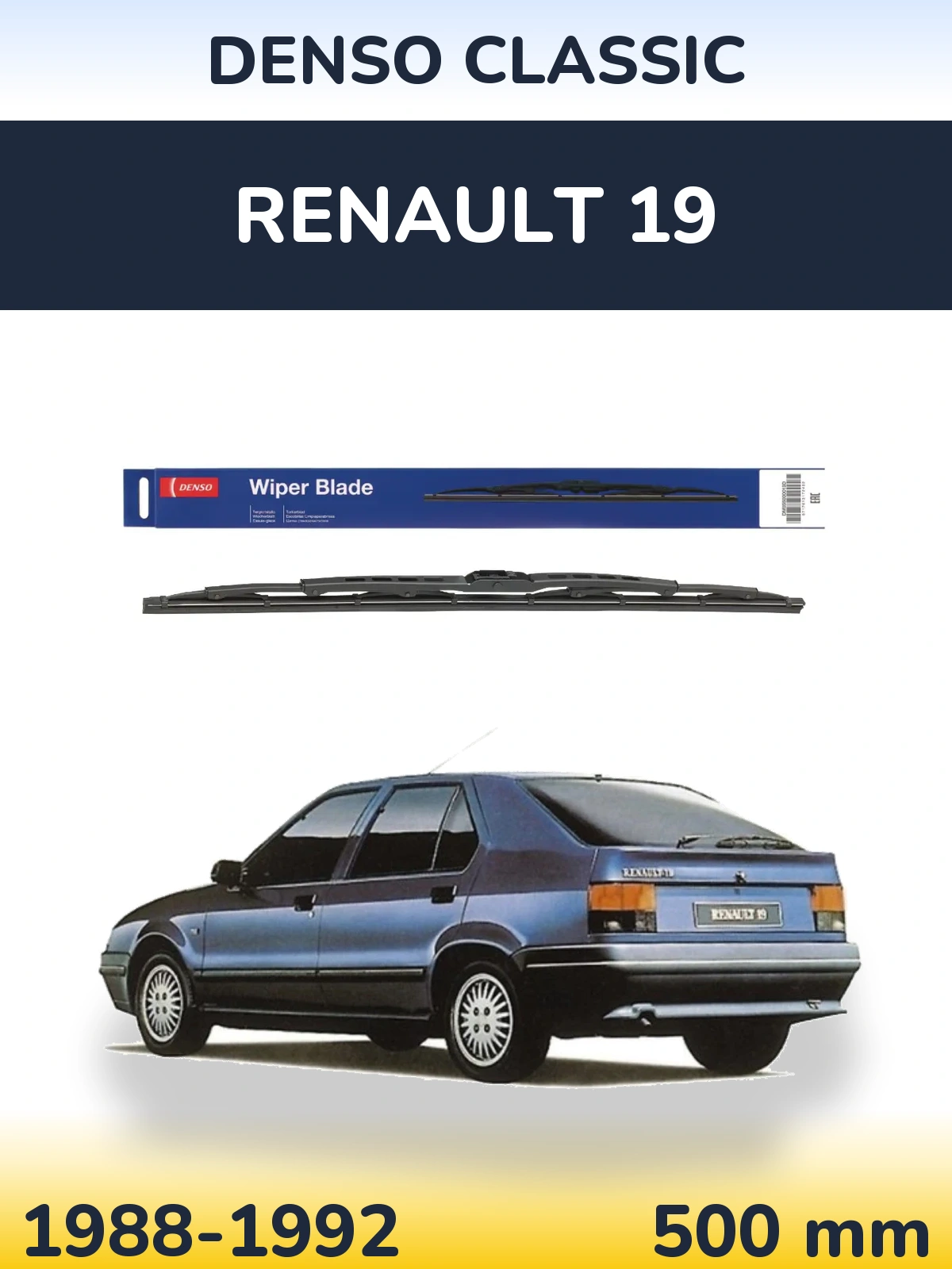 Задня щітка Denso Classic 500 мм для Renault 19 1988-1992
